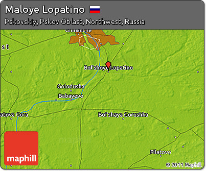 Physical 3D Map of Maloye Lopatino