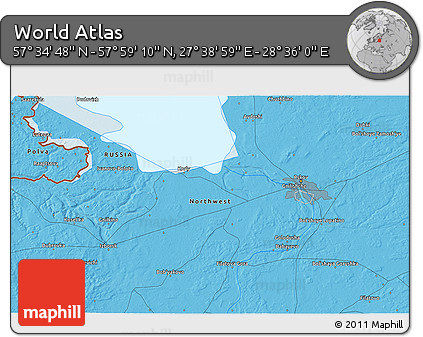 Political 3D Map of the Area around 57° 46' 59" N, 28° 7' 30" E
