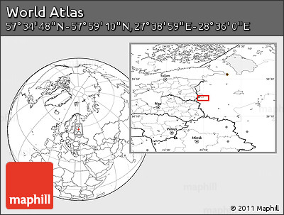 Blank Location Map of the Area around 57° 46' 59" N, 28° 7' 30" E