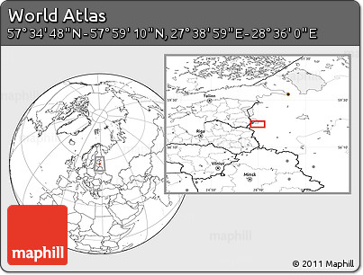 Blank Location Map of the Area around 57° 46' 59" N, 28° 7' 30" E