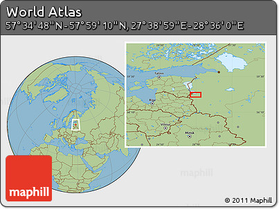 Savanna Style Location Map of the Area around 57° 46' 59" N, 28° 7' 30" E