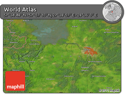 Satellite Map of the Area around 57° 46' 59" N, 28° 7' 30" E
