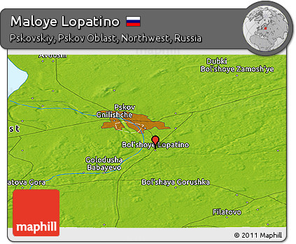 Physical Panoramic Map of Maloye Lopatino