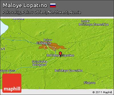 Physical Panoramic Map of Maloye Lopatino