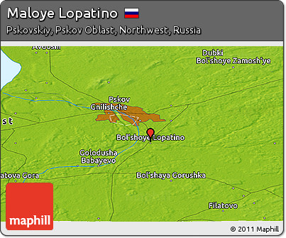 Physical Panoramic Map of Maloye Lopatino