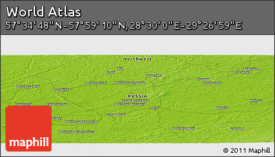 Physical Panoramic Map of the Area around 57° 46' 59" N, 28° 58' 30" E