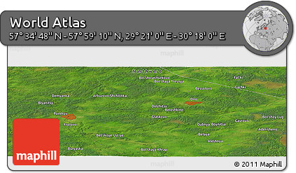 Satellite Panoramic Map of the Area around 57° 46' 59" N, 29° 49' 30" E