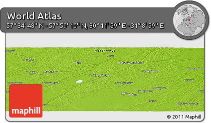 Physical Panoramic Map of the Area around 57° 46' 59" N, 30° 40' 29" E