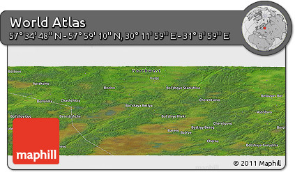 Satellite Panoramic Map of the Area around 57° 46' 59" N, 30° 40' 29" E
