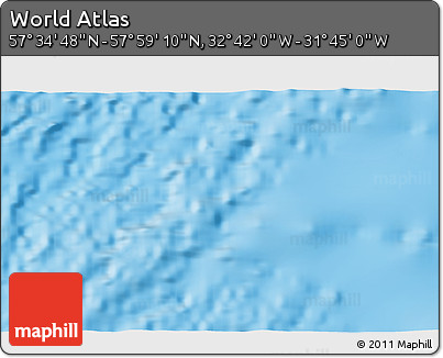 Physical 3D Map of the Area around 57° 46' 59" N, 32° 13' 30" W