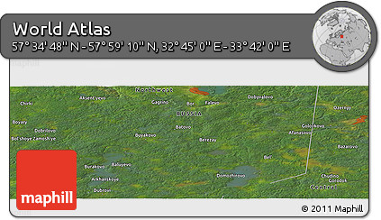 Satellite Panoramic Map of the Area around 57° 46' 59" N, 33° 13' 30" E