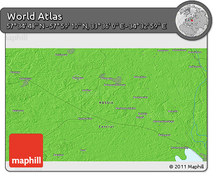 Political 3D Map of the Area around 57° 46' 59" N, 34° 4' 30" E
