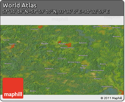 Satellite 3D Map of the Area around 57° 46' 59" N, 34° 4' 30" E