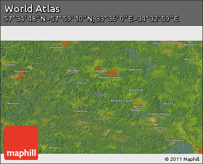 Satellite 3D Map of the Area around 57° 46' 59" N, 34° 4' 30" E