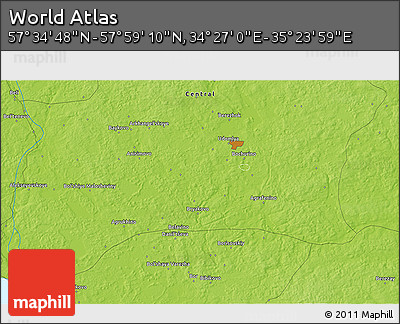 Physical 3D Map of the Area around 57° 46' 59" N, 34° 55' 29" E
