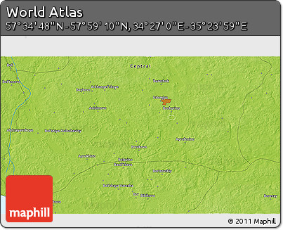 Physical 3D Map of the Area around 57° 46' 59" N, 34° 55' 29" E