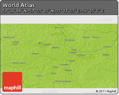 Physical 3D Map of the Area around 57° 46' 59" N, 35° 46' 29" E