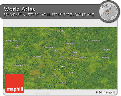 Satellite 3D Map of the Area around 57° 46' 59" N, 35° 46' 29" E
