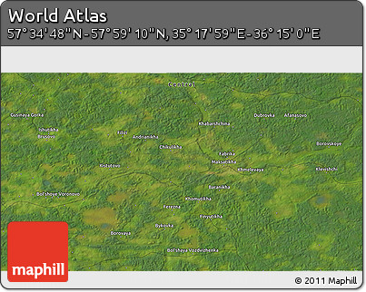 Satellite 3D Map of the Area around 57° 46' 59" N, 35° 46' 29" E