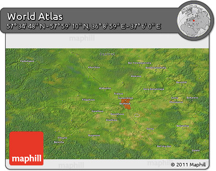 Satellite 3D Map of the Area around 57° 46' 59" N, 36° 37' 30" E