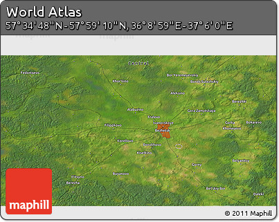 Satellite 3D Map of the Area around 57° 46' 59" N, 36° 37' 30" E