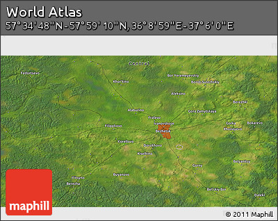 Satellite 3D Map of the Area around 57° 46' 59" N, 36° 37' 30" E