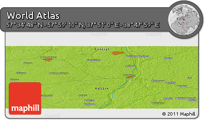 Physical Panoramic Map of the Area around 57° 46' 59" N, 38° 19' 30" E