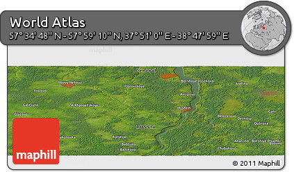 Satellite Panoramic Map of the Area around 57° 46' 59" N, 38° 19' 30" E