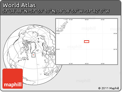 Blank Location Map of the Area around 57° 46' 59" N, 38° 10' 29" W