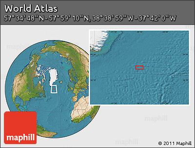 Satellite Location Map of the Area around 57° 46' 59" N, 38° 10' 29" W
