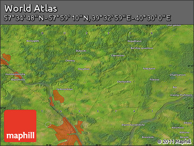 Satellite Map of the Area around 57° 46' 59" N, 40° 1' 29" E