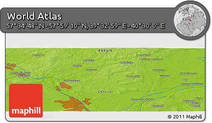 Physical Panoramic Map of the Area around 57° 46' 59" N, 40° 1' 29" E