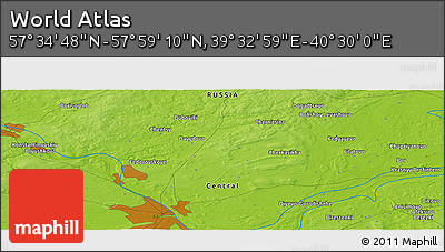 Physical Panoramic Map of the Area around 57° 46' 59" N, 40° 1' 29" E