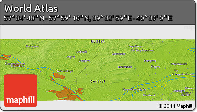Physical Panoramic Map of the Area around 57° 46' 59" N, 40° 1' 29" E