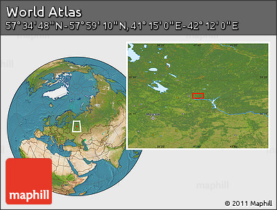 Satellite Location Map of the Area around 57° 46' 59" N, 41° 43' 30" E