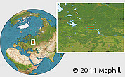 Satellite Location Map of the area around 57° 46' 59" N, 41° 43' 30" E