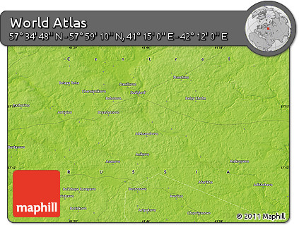 Physical Map of the Area around 57° 46' 59" N, 41° 43' 30" E