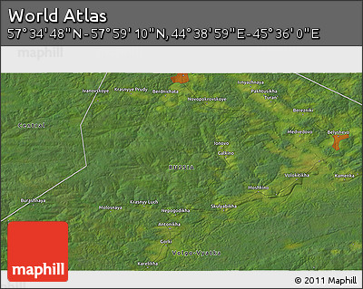 Satellite 3D Map of the Area around 57° 46' 59" N, 45° 7' 30" E