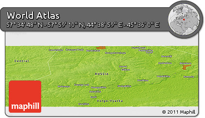 Physical Panoramic Map of the Area around 57° 46' 59" N, 45° 7' 30" E