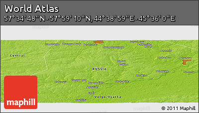 Physical Panoramic Map of the Area around 57° 46' 59" N, 45° 7' 30" E