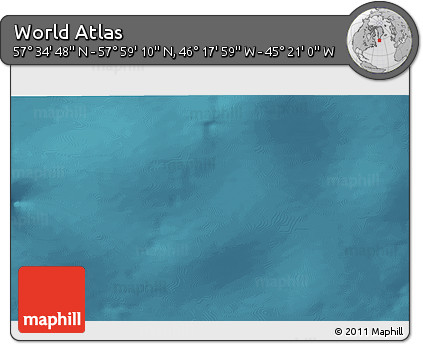 Satellite 3D Map of the Area around 57° 46' 59" N, 45° 49' 30" W