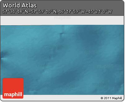 Satellite 3D Map of the Area around 57° 46' 59" N, 45° 49' 30" W