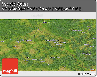 Satellite 3D Map of the Area around 57° 46' 59" N, 48° 31' 29" E