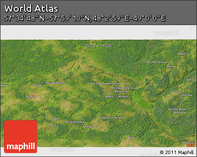 Satellite 3D Map of the Area around 57° 46' 59" N, 48° 31' 29" E