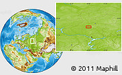 Physical Location Map of the area around 57° 46' 59" N, 48° 31' 29" E