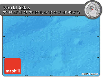 Physical Map of the Area around 57° 46' 59" N, 49° 13' 30" W