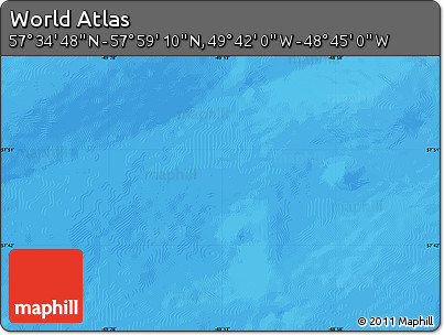Physical Map of the Area around 57° 46' 59" N, 49° 13' 30" W