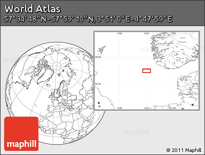 Blank Location Map of the Area around 57° 46' 59" N, 4° 19' 30" E