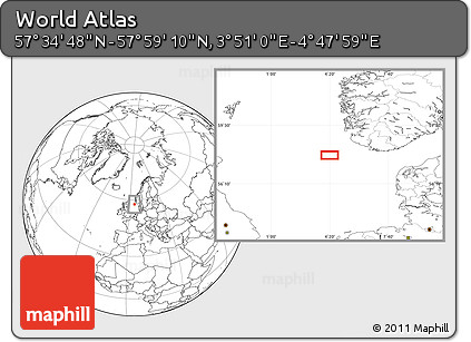 Blank Location Map of the Area around 57° 46' 59" N, 4° 19' 30" E