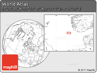 Blank Location Map of the Area around 57° 46' 59" N, 4° 19' 30" E